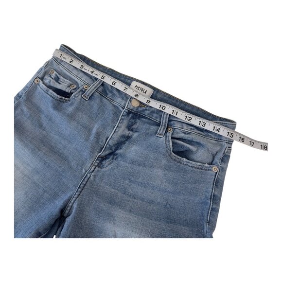 Pistola Distressed Light Wash Denim Cuffed Skinny Jeans Womens Size 29 Cotton Bl - Picture 6 of 13